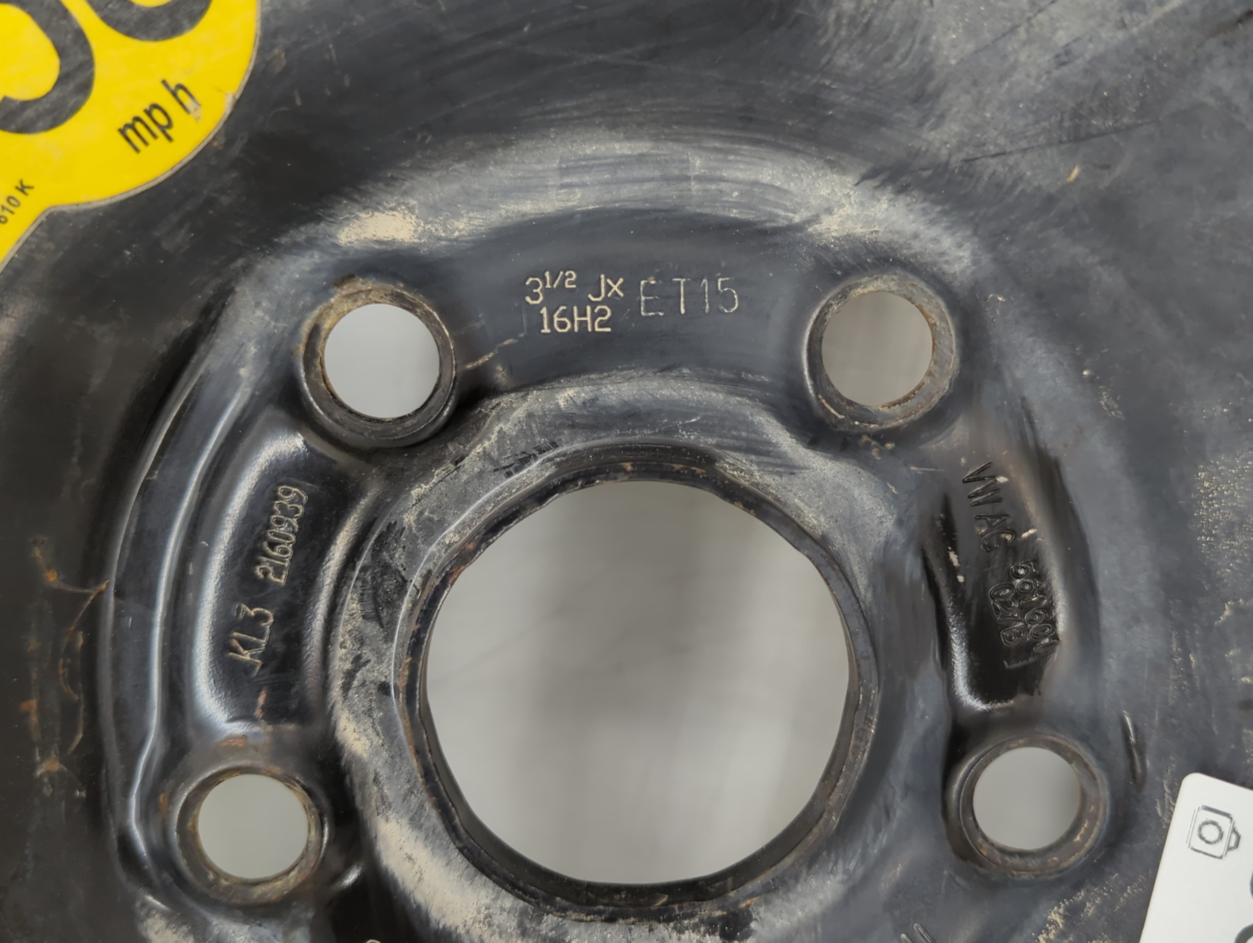 2009-2021 Volkswagen Passat Spare Donut Tire Wheel Rim Oem - Oemusedautoparts1.com