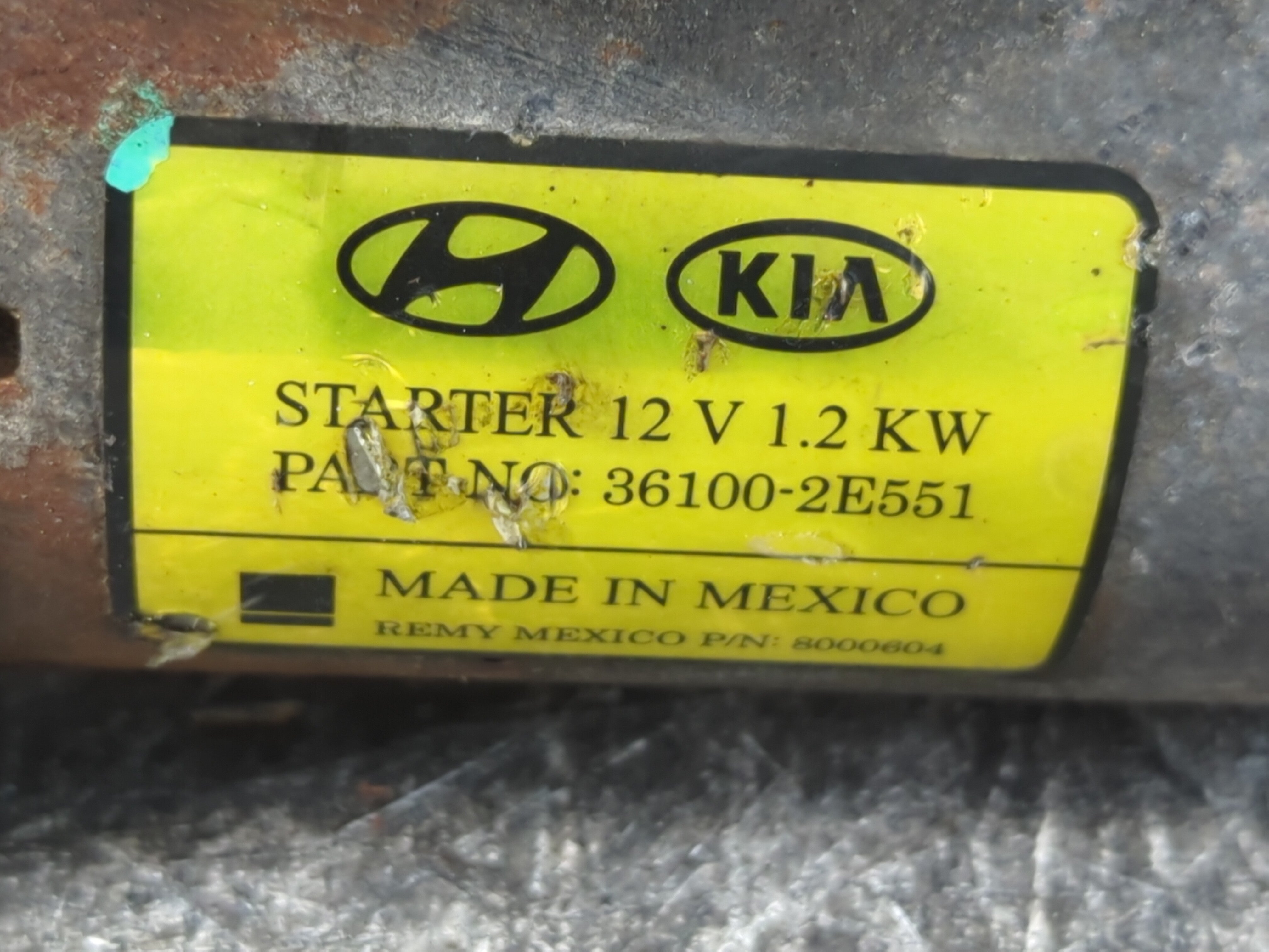 2014-2016 Hyundai Elantra Car Starter Motor Solenoid OEM P/N:36100-2E551 Fits Fits 2014 2015 2016 OEM Used Auto Parts - Oemusedautoparts1.com