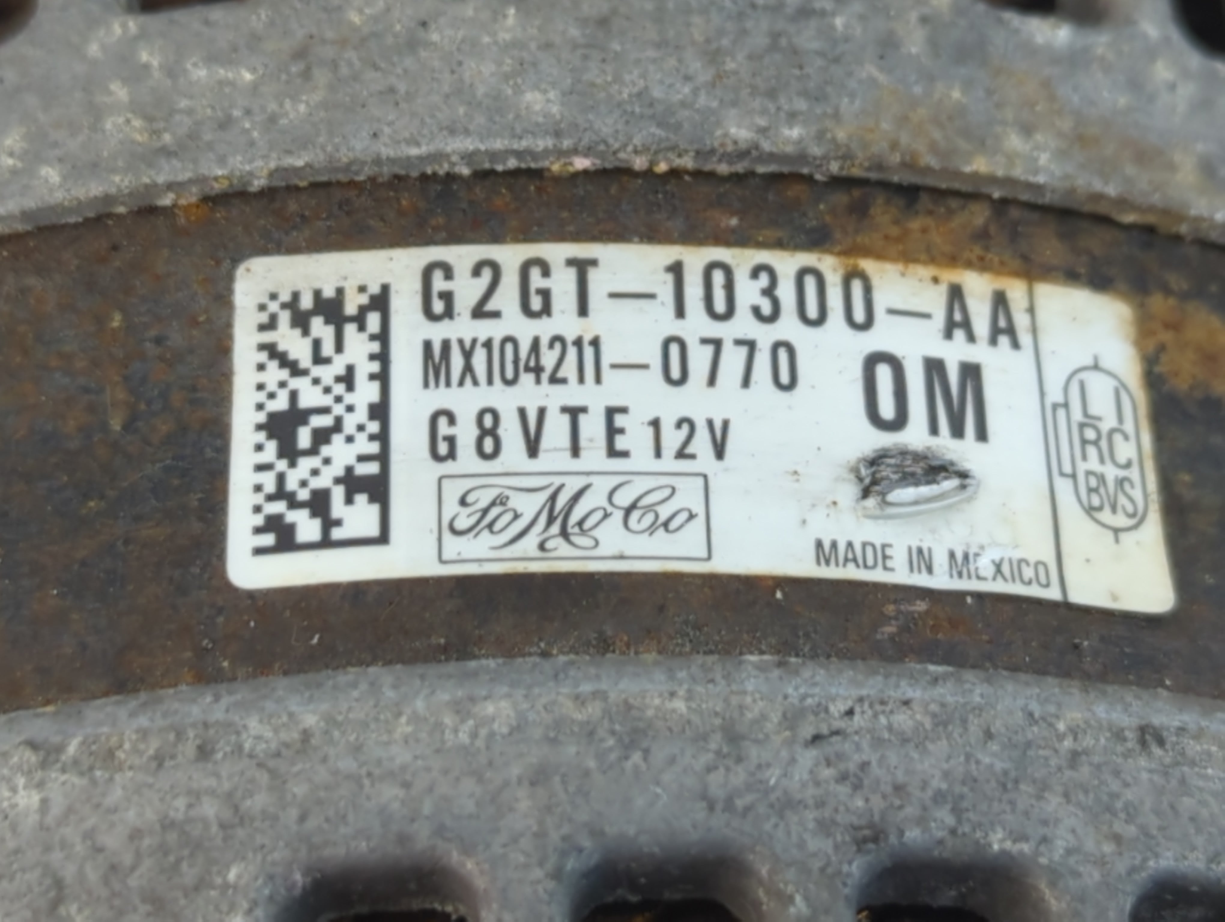 2015-2019 Lincoln Mkc Alternator Replacement Generator Charging Assembly Engine OEM P/N:G2GT-10300-AA Fits OEM Used Auto Parts - Oemusedautoparts1.com