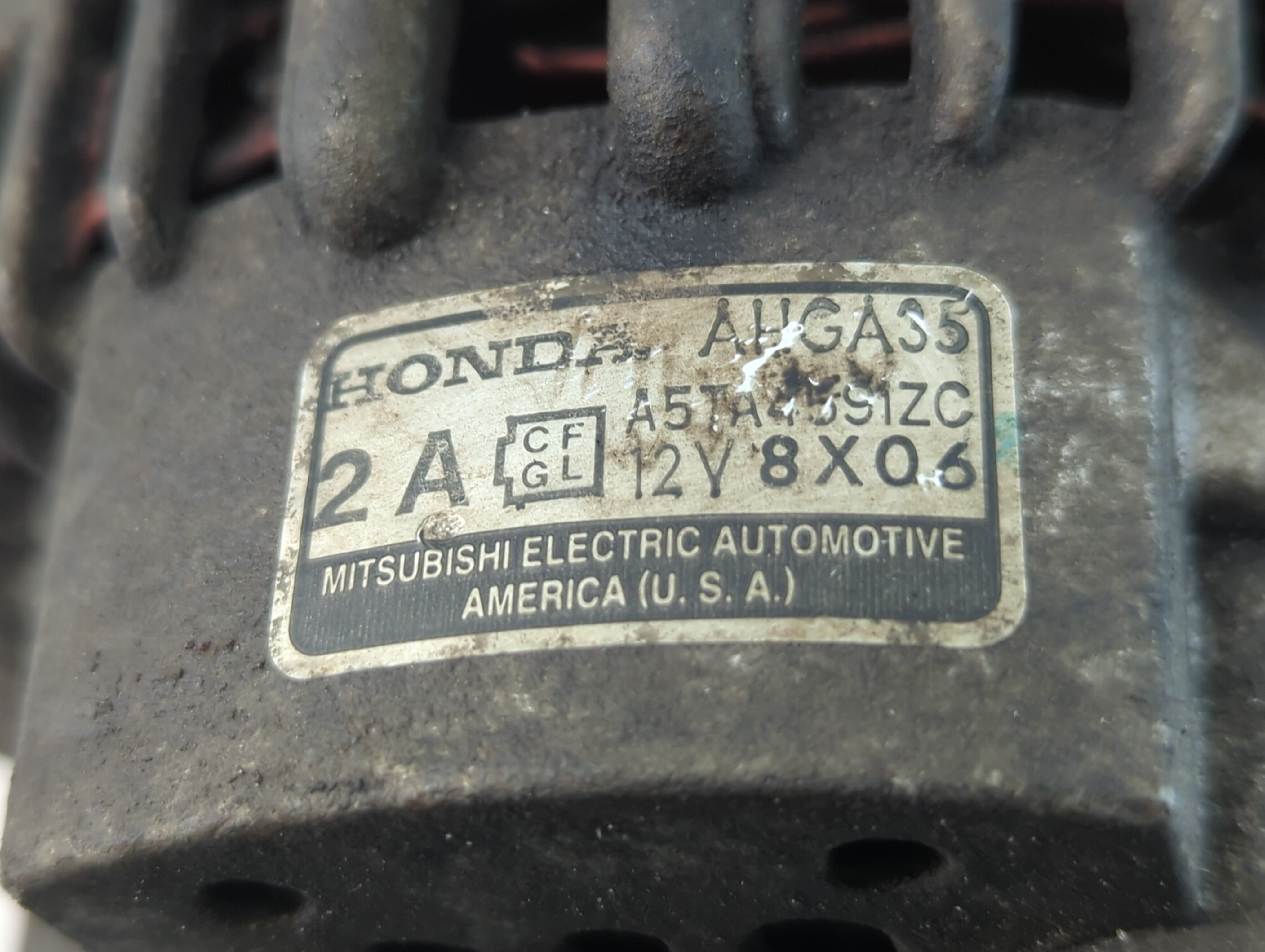 1999 Honda Civic Alternator Replacement Generator Charging Assembly Engine OEM P/N:12V 8X06 A5TA4591ZX Fits OEM Used Auto Parts - Oemusedautoparts1.com