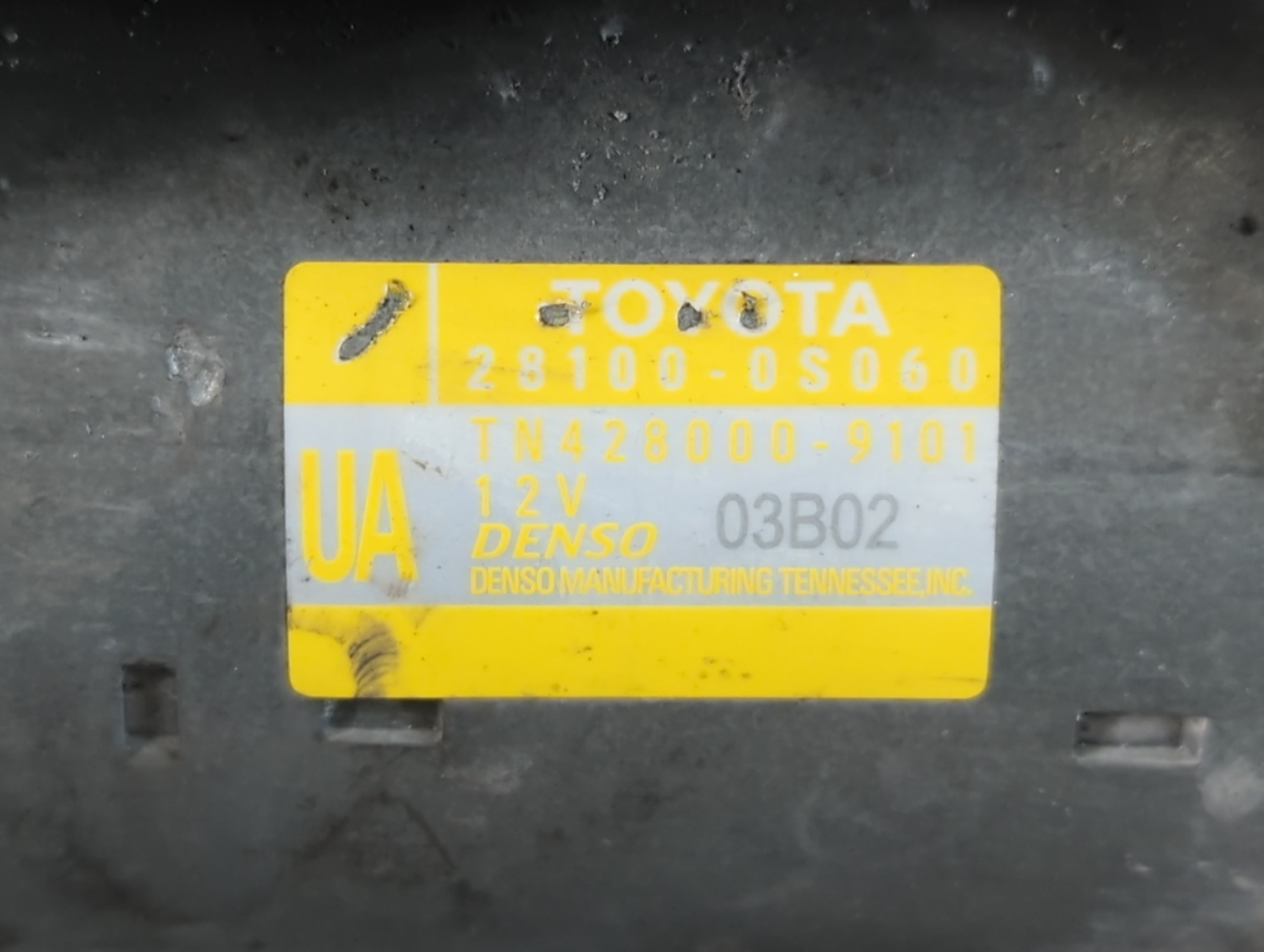 2010-2019 Toyota Tundra Car Starter Motor Solenoid OEM P/N:TN428000-9101 28100 0S060 Fits OEM Used Auto Parts - Oemusedautoparts1.com