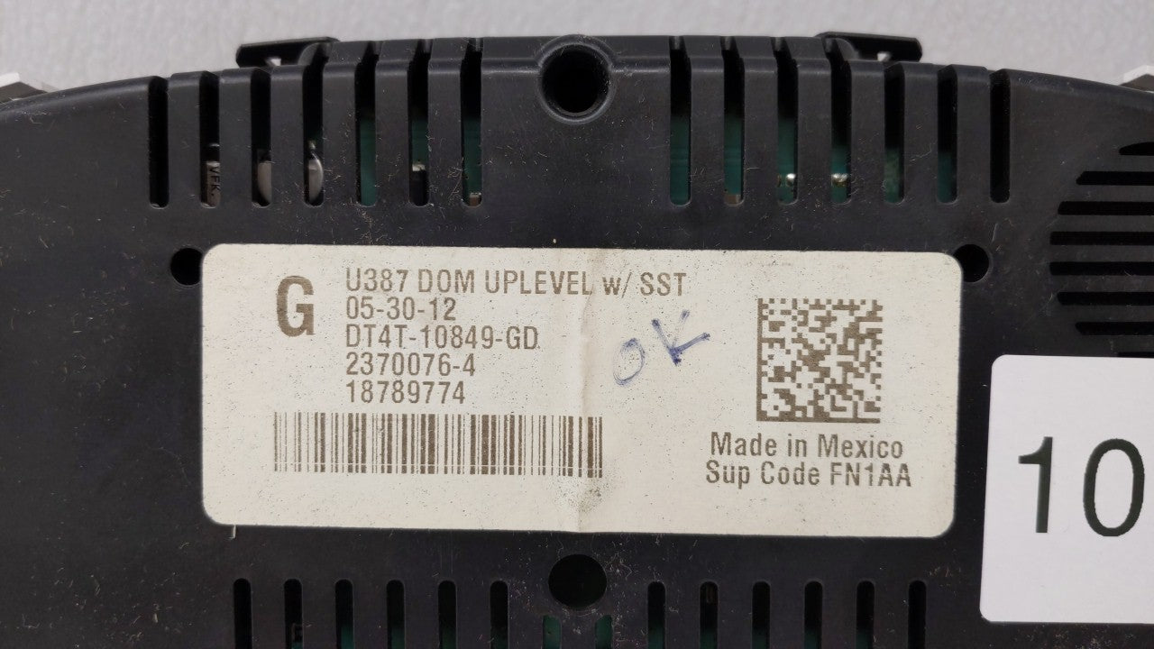 2013 Ford Edge Instrument Cluster Speedometer Gauges P/N:DT4T-10849-NA DT4T-10849-GD Fits OEM Used Auto Parts - Oemusedautoparts1.com