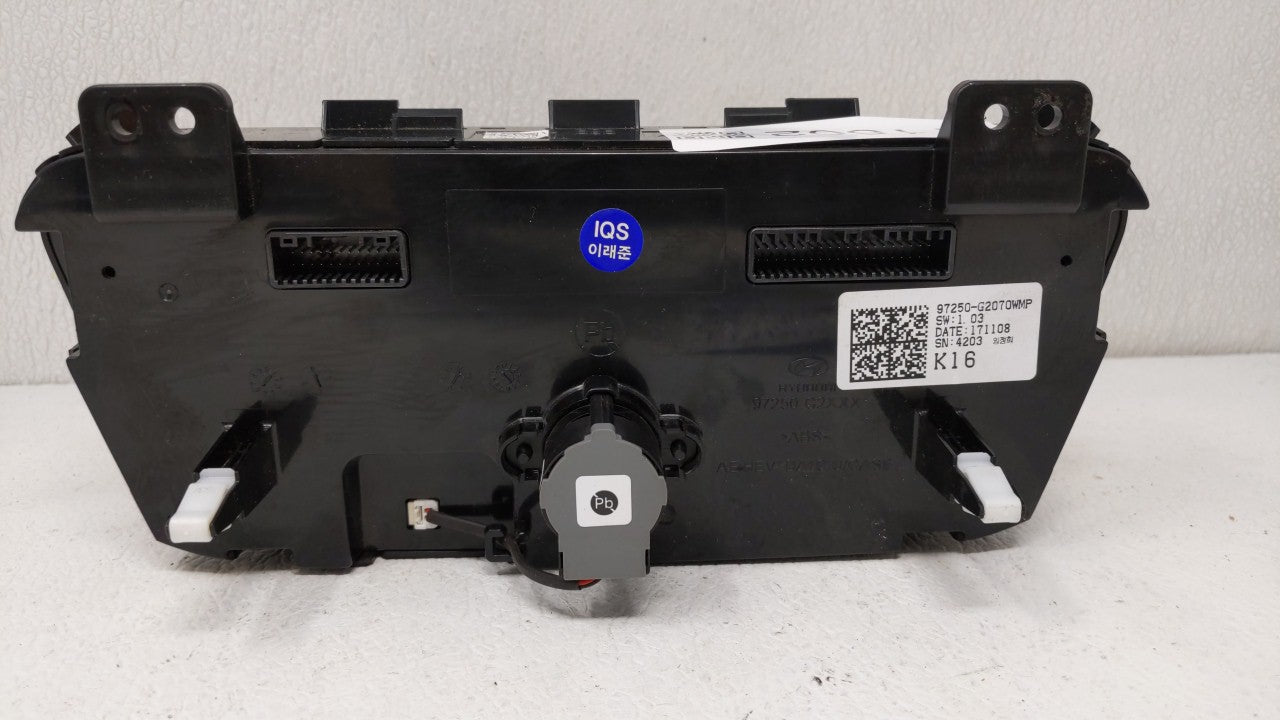 2017-2018 Hyundai Ioniq Climate Control Module Temperature AC/Heater Replacement P/N:97250-G2070 Fits 2017 2018 OEM Used Auto Parts - Oemusedautoparts1.com