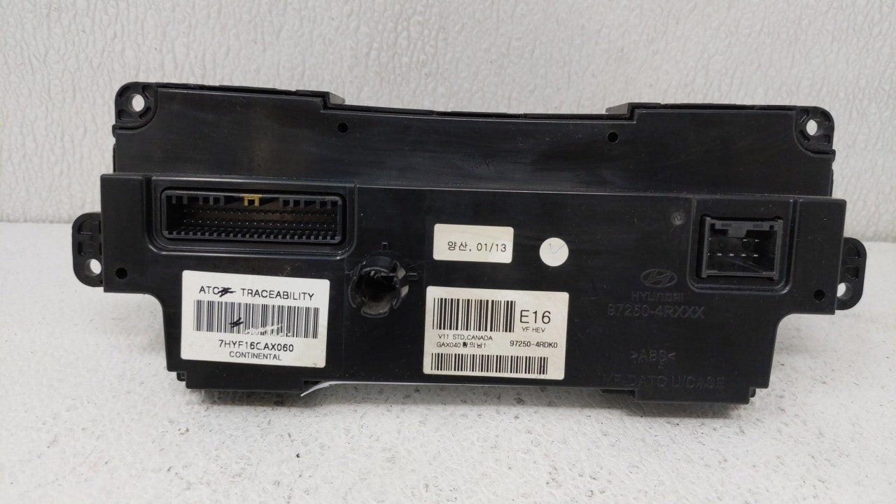 2011-2013 Hyundai Sonata Climate Control Module Temperature AC/Heater Replacement P/N:97250-4R102 97250-4RDB1 Fits 2011 2012 2013 OEM Used Auto Parts - Oemusedautoparts1.com