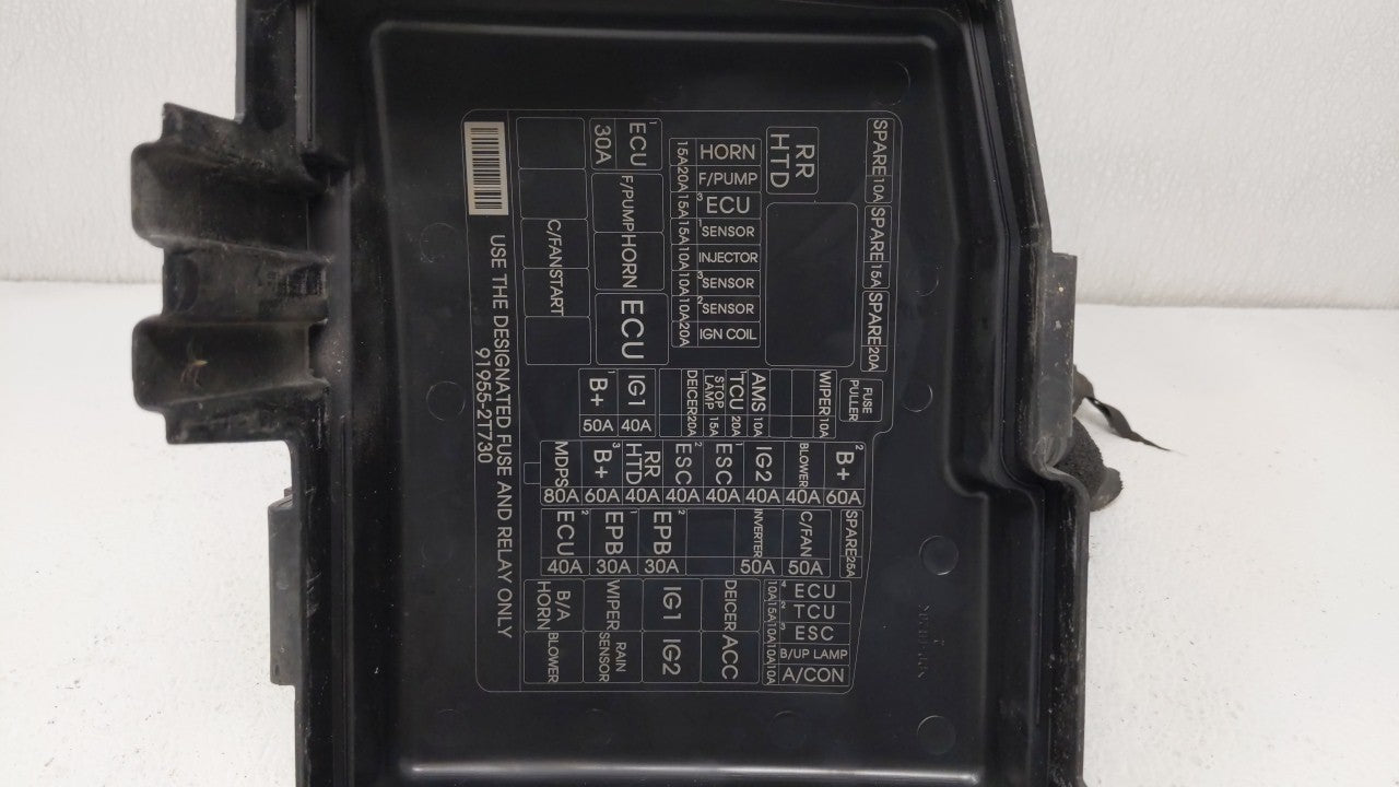 2014-2015 Kia Optima Fusebox Fuse Box Panel Relay Module P/N:91250-4C700 91955-2T730 Fits 2014 2015 OEM Used Auto Parts - Oemusedautoparts1.com
