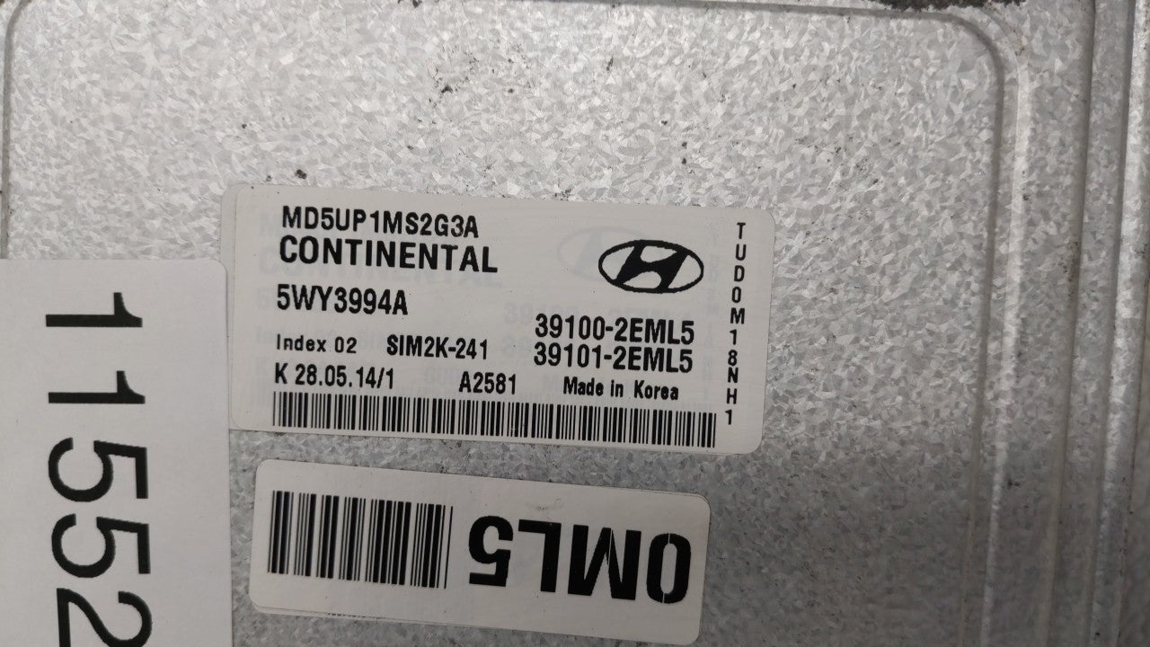 2014-2016 Hyundai Elantra Engine Computer Ecu Pcm Ecm Pcu Oem 115528 - Oemusedautoparts1.com