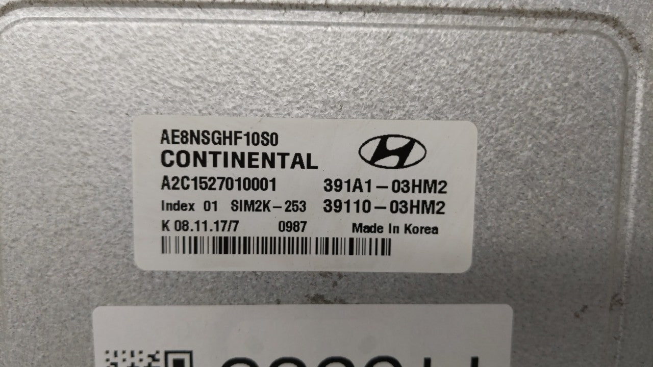 2017-2018 Hyundai Ioniq Engine Computer Ecu Pcm Ecm Pcu Oem 115583 - Oemusedautoparts1.com