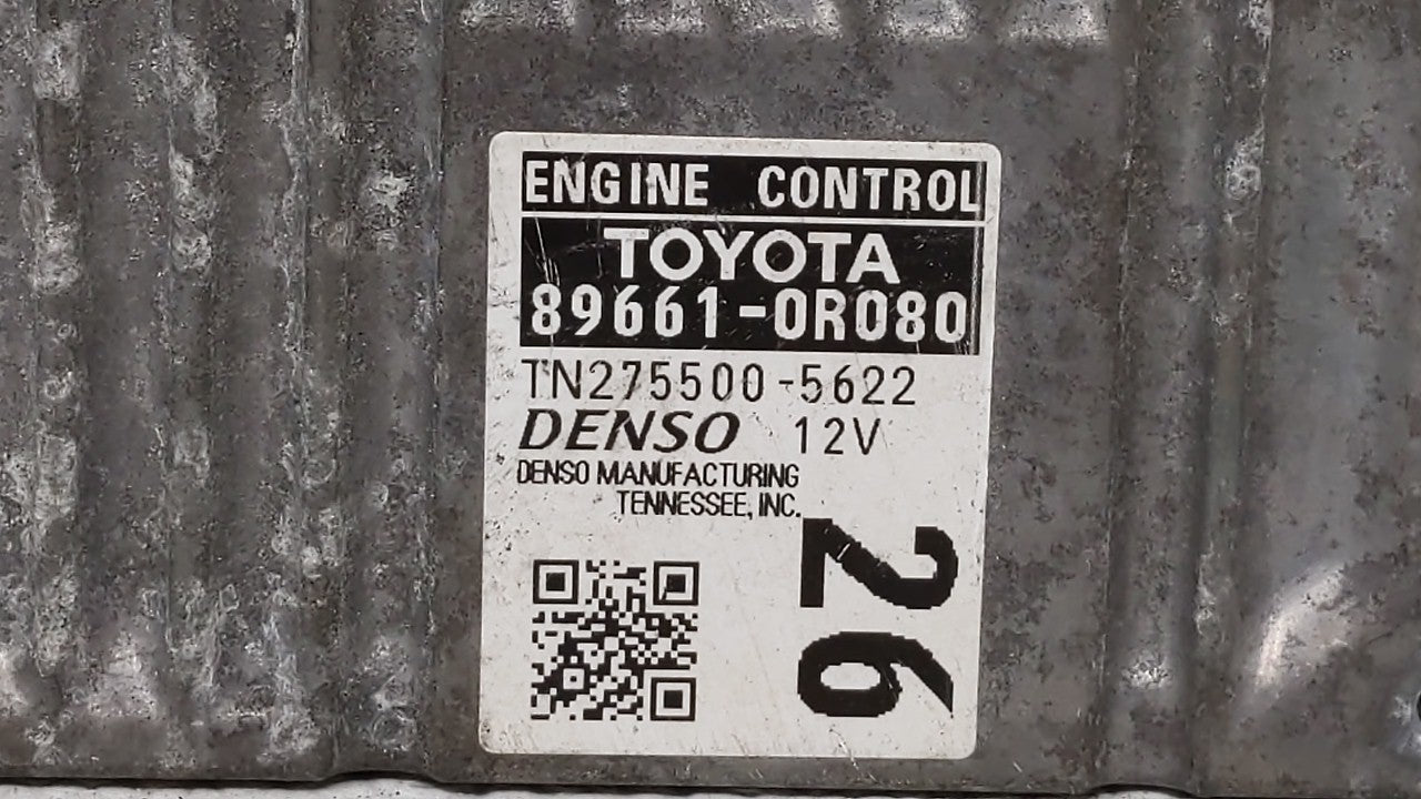 2013 Toyota Rav4 PCM Engine Computer ECU ECM PCU OEM P/N:89661-0R080 Fits OEM Used Auto Parts - Oemusedautoparts1.com