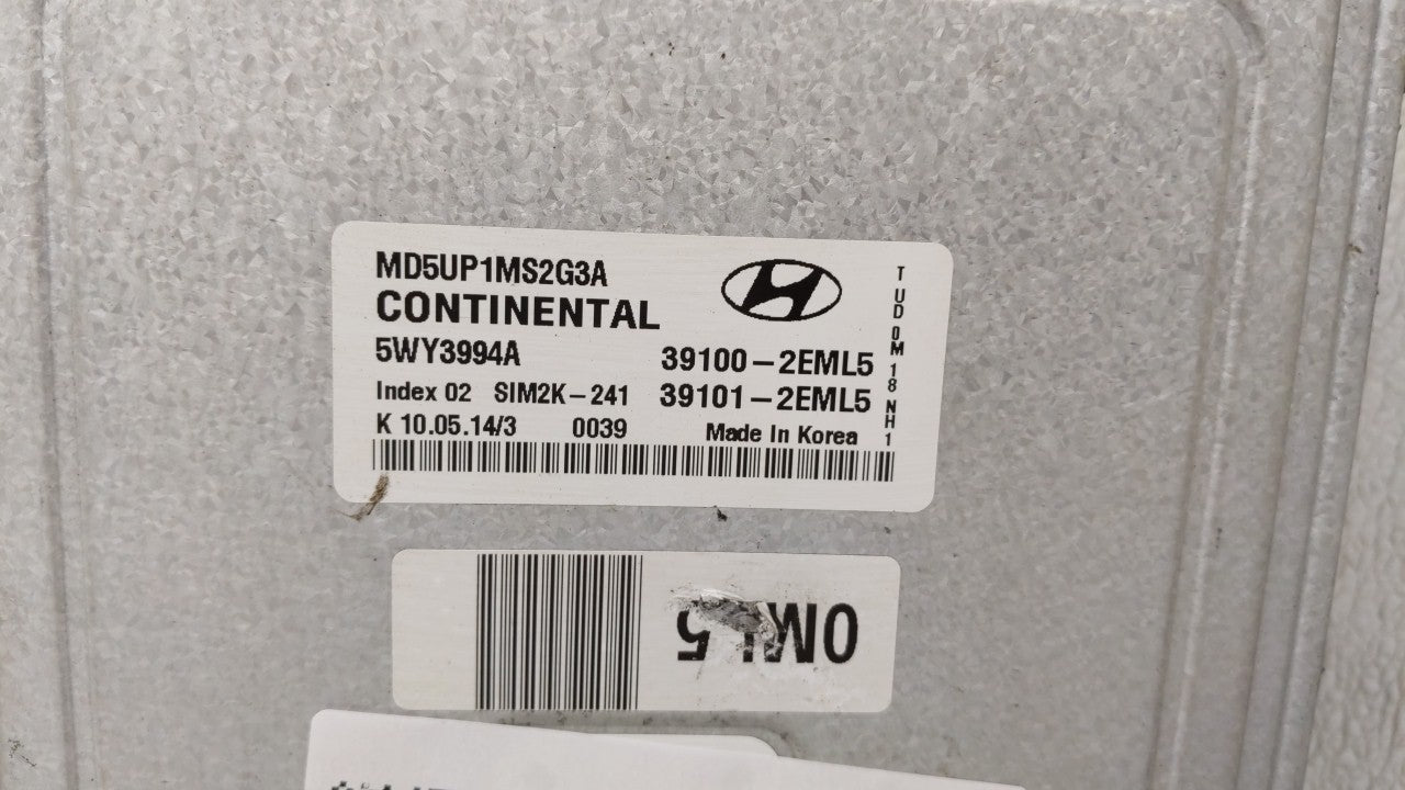 2014-2016 Hyundai Elantra PCM Engine Computer ECU ECM PCU OEM P/N:39133-2EGE0 39102-2EML6 Fits 2014 2015 2016 OEM Used Auto Parts - Oemusedautoparts1.com