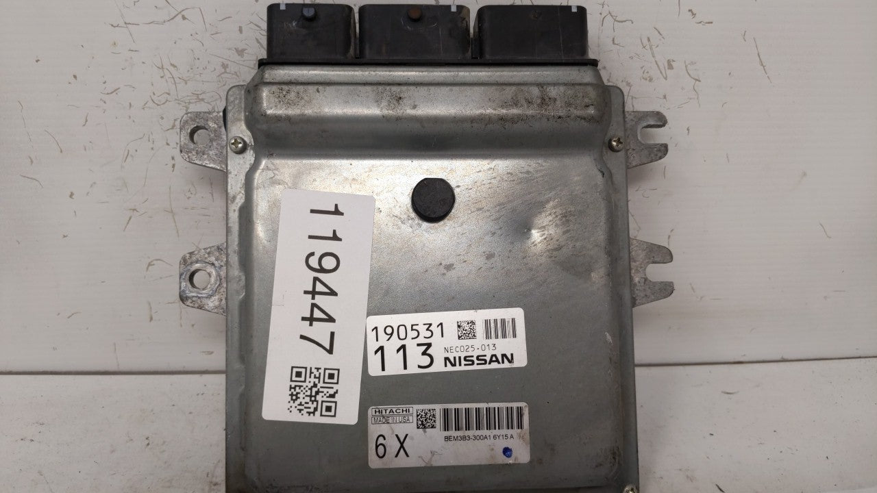 2016-2017 Nissan Nv1500 PCM Engine Computer ECU ECM PCU OEM P/N:NEC022-037 NEC017-017 Fits 2016 2017 OEM Used Auto Parts - Oemusedautoparts1.com