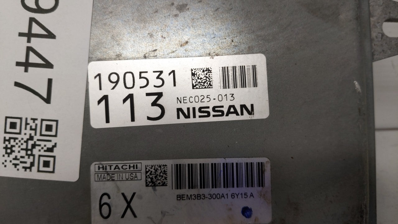 2016-2017 Nissan Nv1500 PCM Engine Computer ECU ECM PCU OEM P/N:NEC022-037 NEC017-017 Fits 2016 2017 OEM Used Auto Parts - Oemusedautoparts1.com