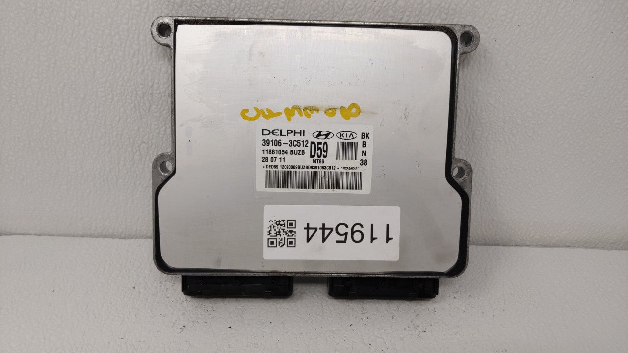 2009-2012 Hyundai Genesis Engine Computer Ecu Pcm Ecm Pcu Oem 39106-3c512 119544 - Oemusedautoparts1.com