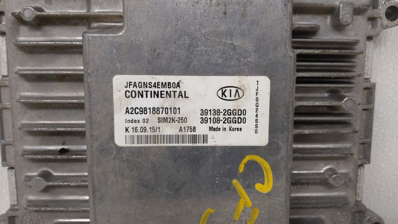 2016-2018 Kia Optima PCM Engine Computer ECU ECM PCU OEM P/N:39138-2GGC1 39108-2GGC1 Fits 2016 2017 2018 OEM Used Auto Parts - Oemusedautoparts1.com