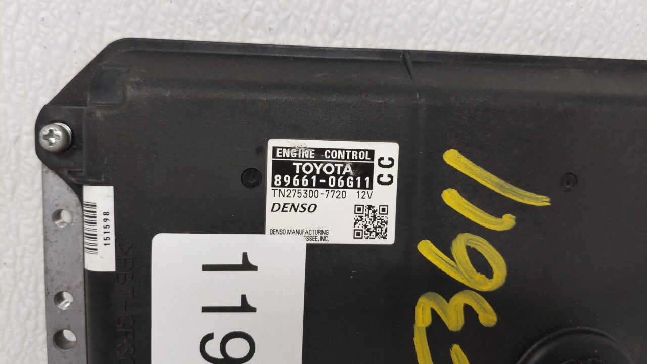 2008-2009 Toyota Camry PCM Engine Computer ECU ECM PCU OEM P/N:89661-06G5 89661-06G11 Fits 2008 2009 OEM Used Auto Parts - Oemusedautoparts1.com