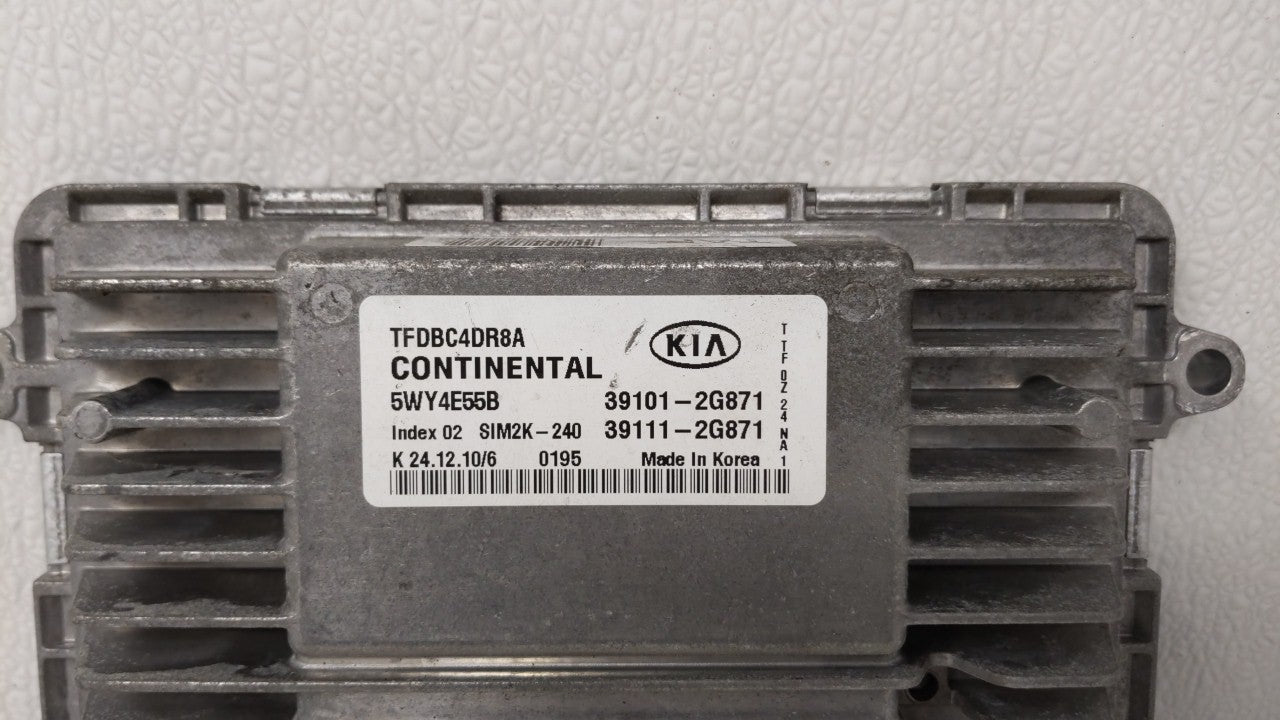 2011-2013 Kia Optima PCM Engine Computer ECU ECM PCU OEM P/N:39101-2G874 39101-2G872 Fits 2011 2012 2013 OEM Used Auto Parts - Oemusedautoparts1.com