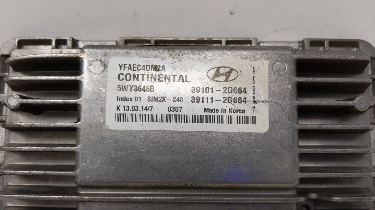 2011-2014 Hyundai Sonata PCM Engine Computer ECU ECM PCU OEM P/N:39101-2G672 39111-2G672 Fits 2011 2012 2013 2014 OEM Used Auto Parts - Oemusedautoparts1.com