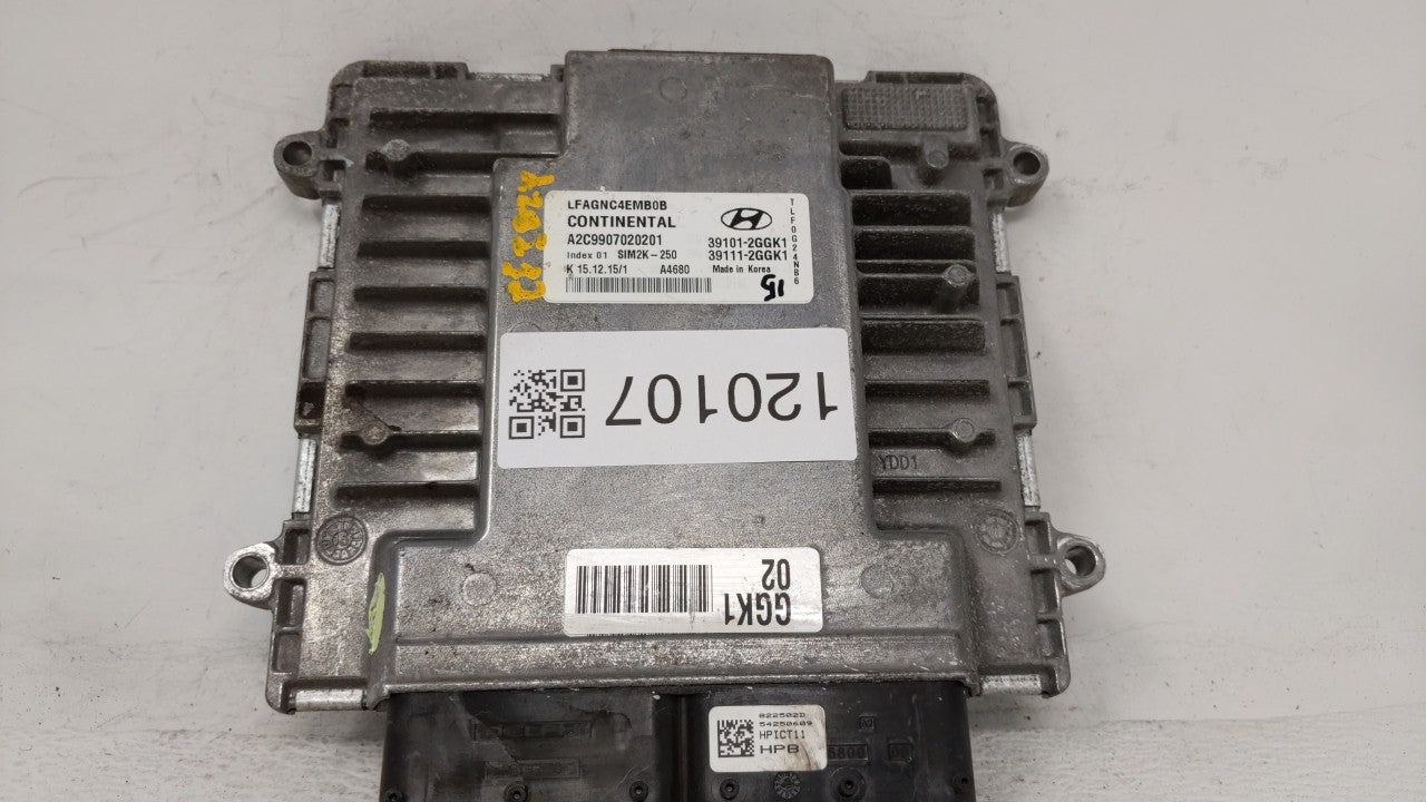 2016 Hyundai Sonata PCM Engine Computer ECU ECM PCU OEM P/N:39111-2GGK1 39101-2GGK3 Fits 2015 2017 OEM Used Auto Parts - Oemusedautoparts1.com