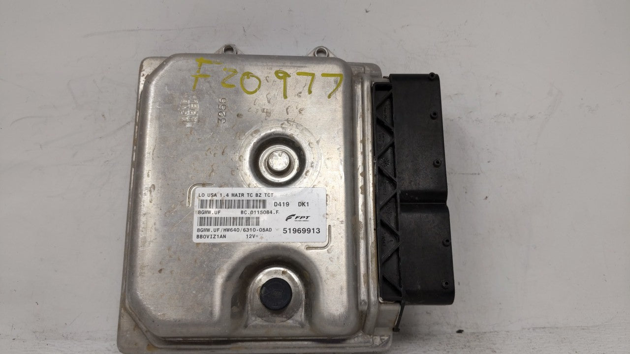 2014-2017 Fiat 500 PCM Engine Computer ECU ECM PCU OEM P/N:51969913 55251412 Fits 2014 2015 2016 2017 OEM Used Auto Parts - Oemusedautoparts1.com