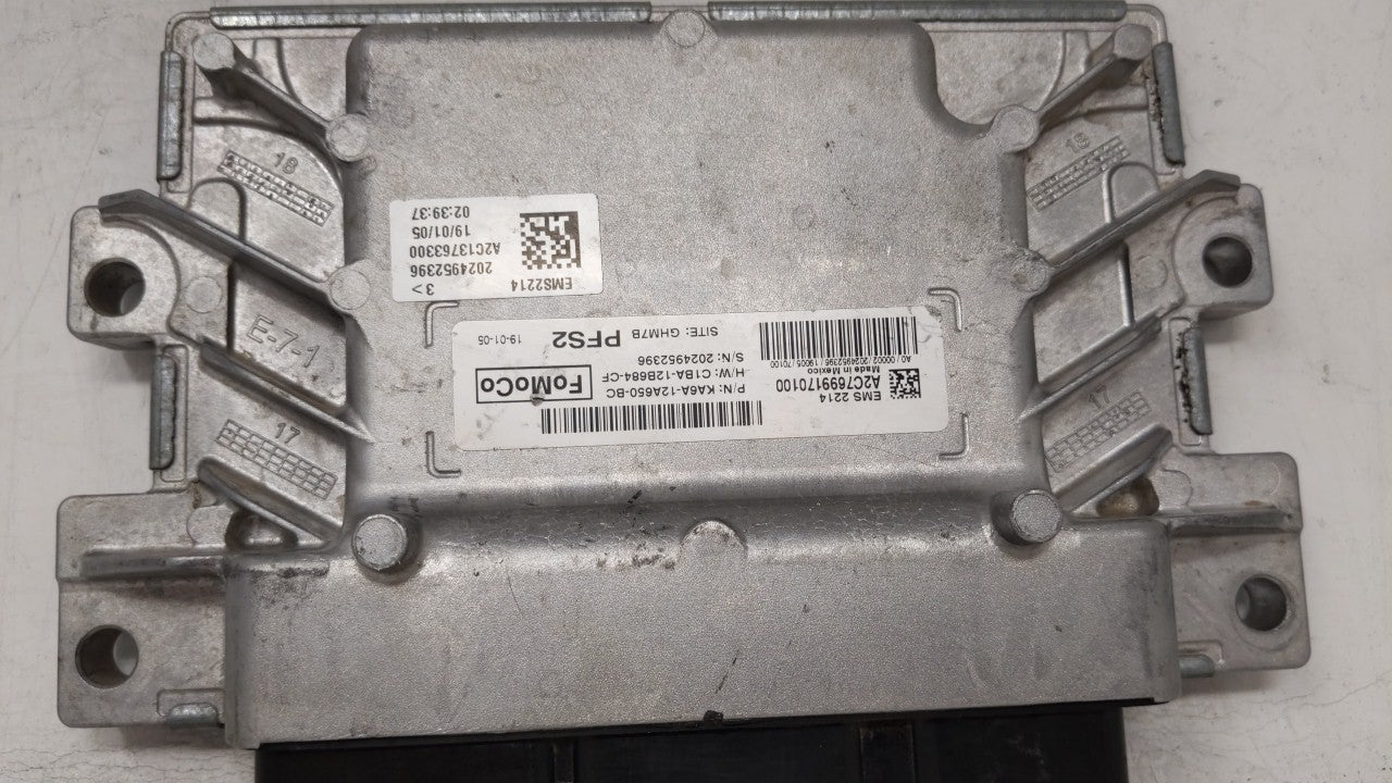 2019 Ford Fiesta PCM Engine Computer ECU ECM PCU OEM P/N:KA6A-12A650-BC Fits OEM Used Auto Parts - Oemusedautoparts1.com