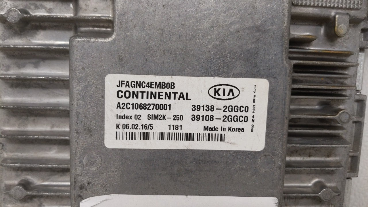 2016-2018 Kia Optima PCM Engine Computer ECU ECM PCU OEM P/N:39138-2GGC1 39108-2GGC1 Fits 2016 2017 2018 OEM Used Auto Parts - Oemusedautoparts1.com