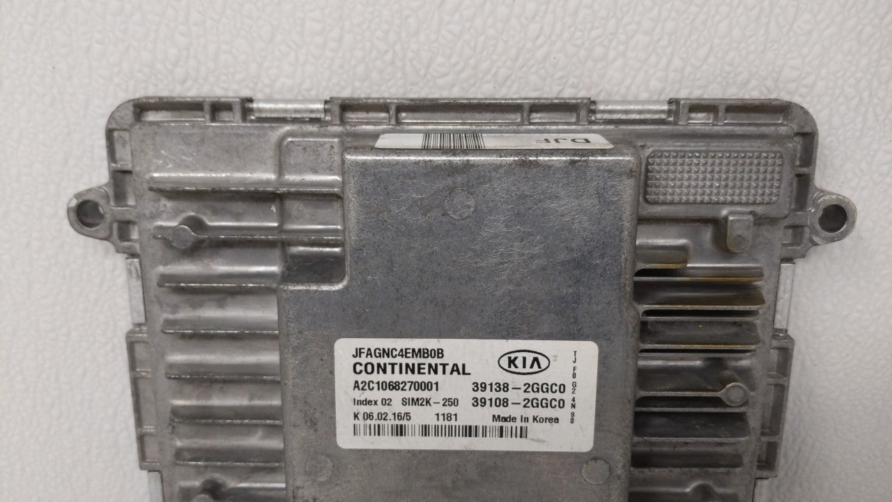 2016-2018 Kia Optima PCM Engine Computer ECU ECM PCU OEM P/N:39138-2GGC1 39108-2GGC1 Fits 2016 2017 2018 OEM Used Auto Parts - Oemusedautoparts1.com