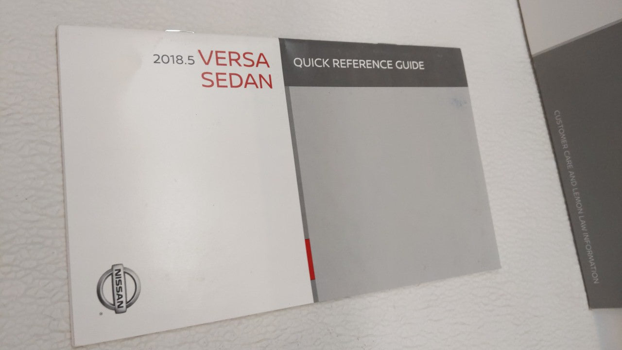 2018 Nissan Versa Owners Manual Book Guide OEM Used Auto Parts - Oemusedautoparts1.com