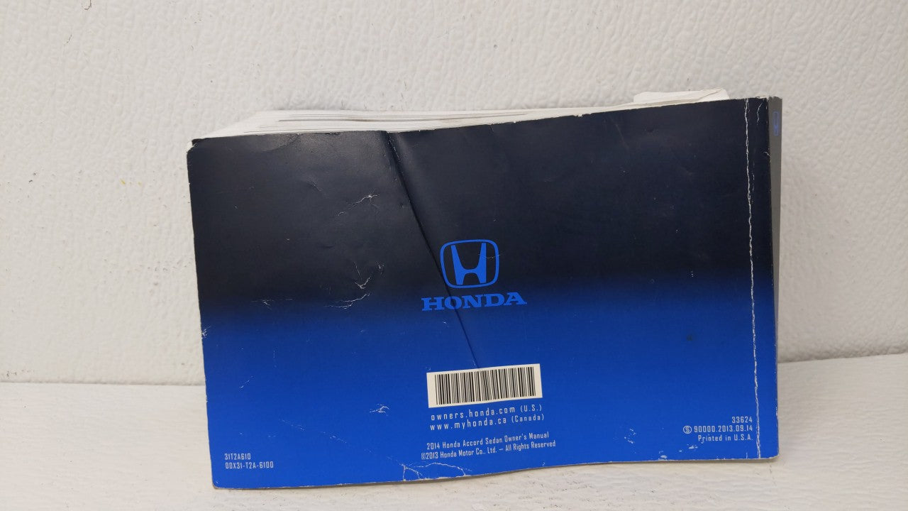 2014 Honda Accord Owners Manual Book Guide OEM Used Auto Parts - Oemusedautoparts1.com