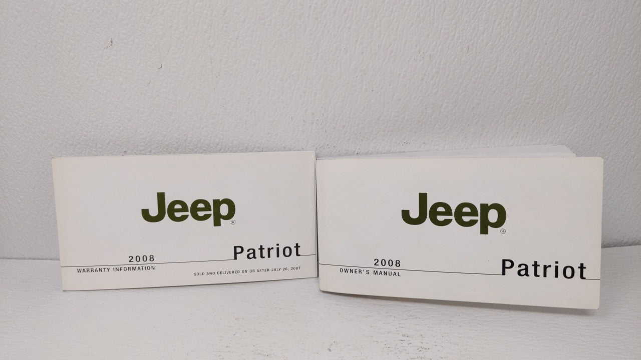 2008 Jeep Patriot Owners Manual Book Guide OEM Used Auto Parts - Oemusedautoparts1.com