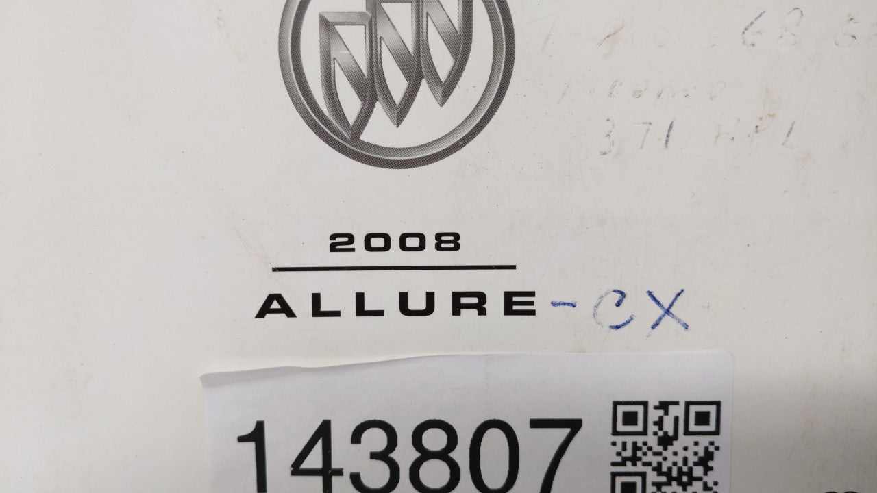 2008 Buick Allure Owners Manual Book Guide OEM Used Auto Parts - Oemusedautoparts1.com