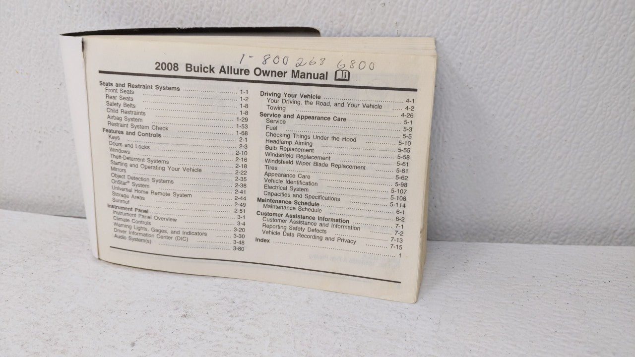 2008 Buick Allure Owners Manual Book Guide OEM Used Auto Parts - Oemusedautoparts1.com