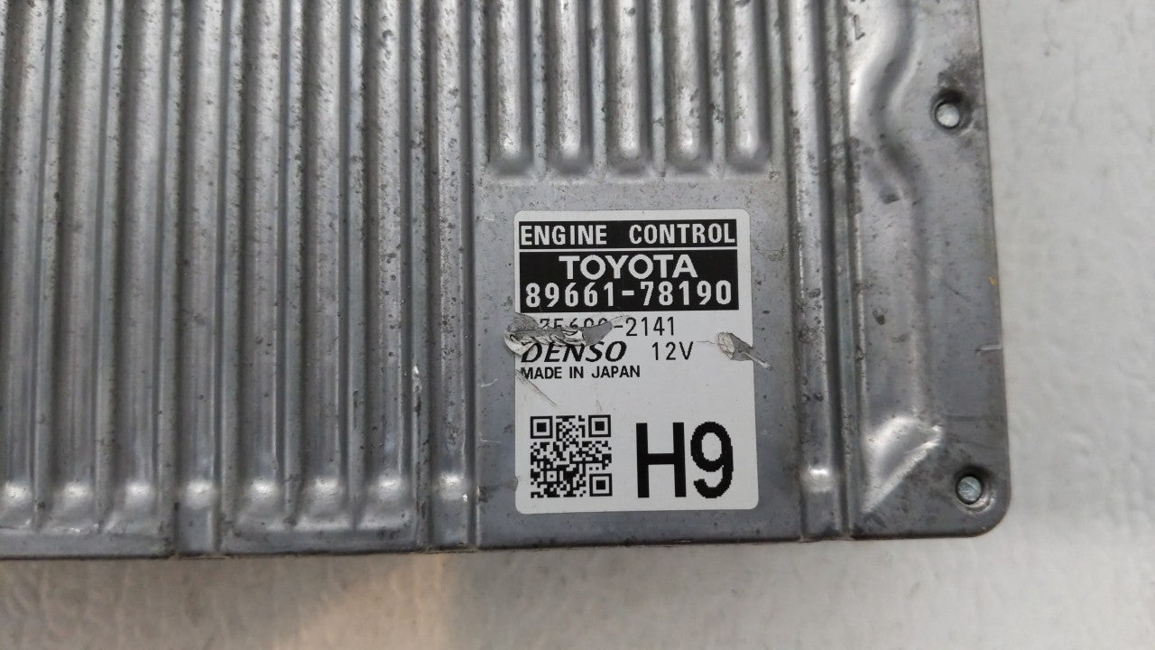 2016 Lexus Nx300h PCM Engine Computer ECU ECM PCU OEM P/N:89661-78190 Fits OEM Used Auto Parts - Oemusedautoparts1.com