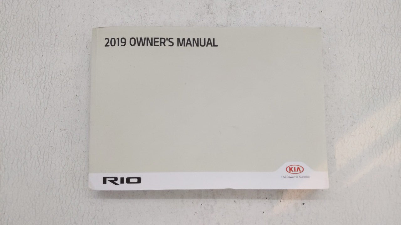 2019 Kia Rio Owners Manual Book Guide OEM Used Auto Parts - Oemusedautoparts1.com