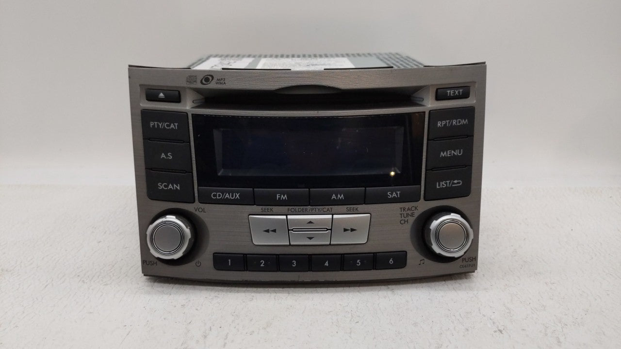 2012-2014 Subaru Legacy Radio AM FM Cd Player Receiver Replacement P/N:86201AJ61A Fits 2012 2013 2014 OEM Used Auto Parts - Oemusedautoparts1.com