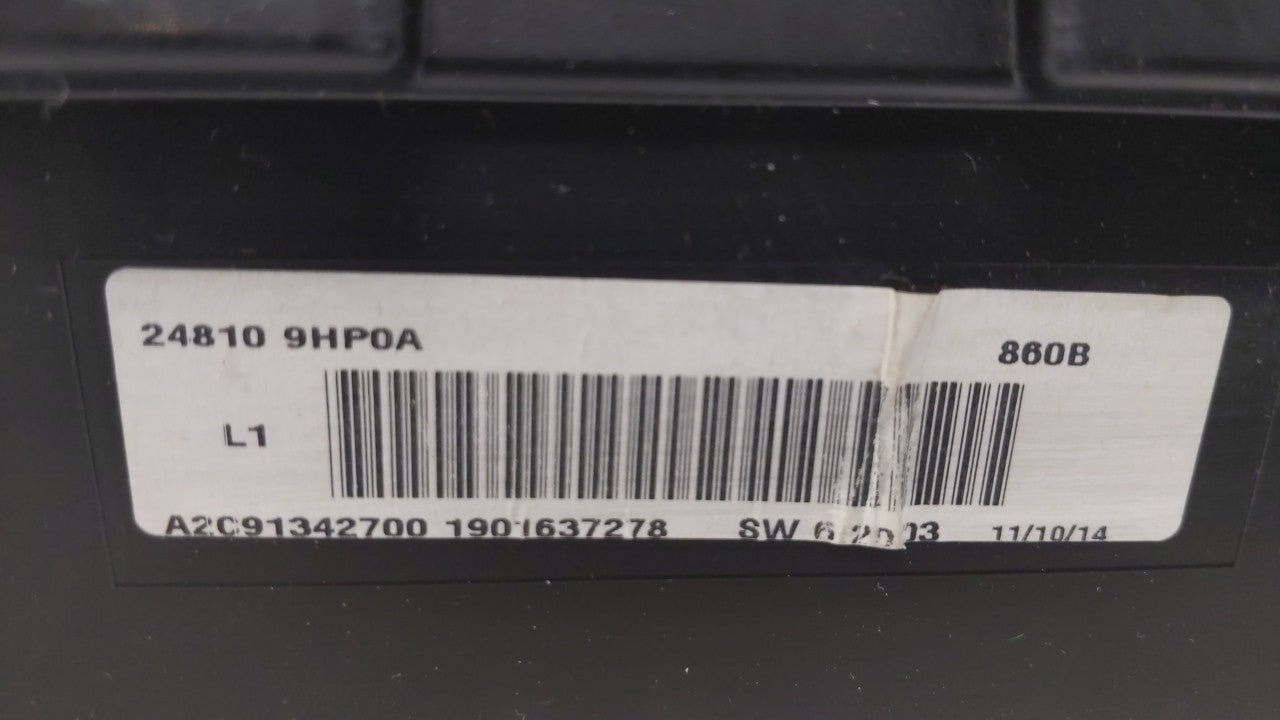 2015 Nissan Altima Instrument Cluster Speedometer Gauges P/N:24810 9HP0A Fits OEM Used Auto Parts - Oemusedautoparts1.com