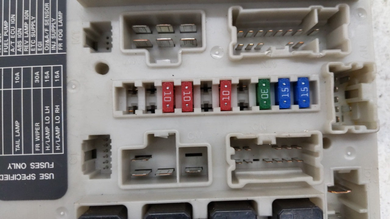 Fuse box diagram Nissan March K11 K12 and relay with assignment