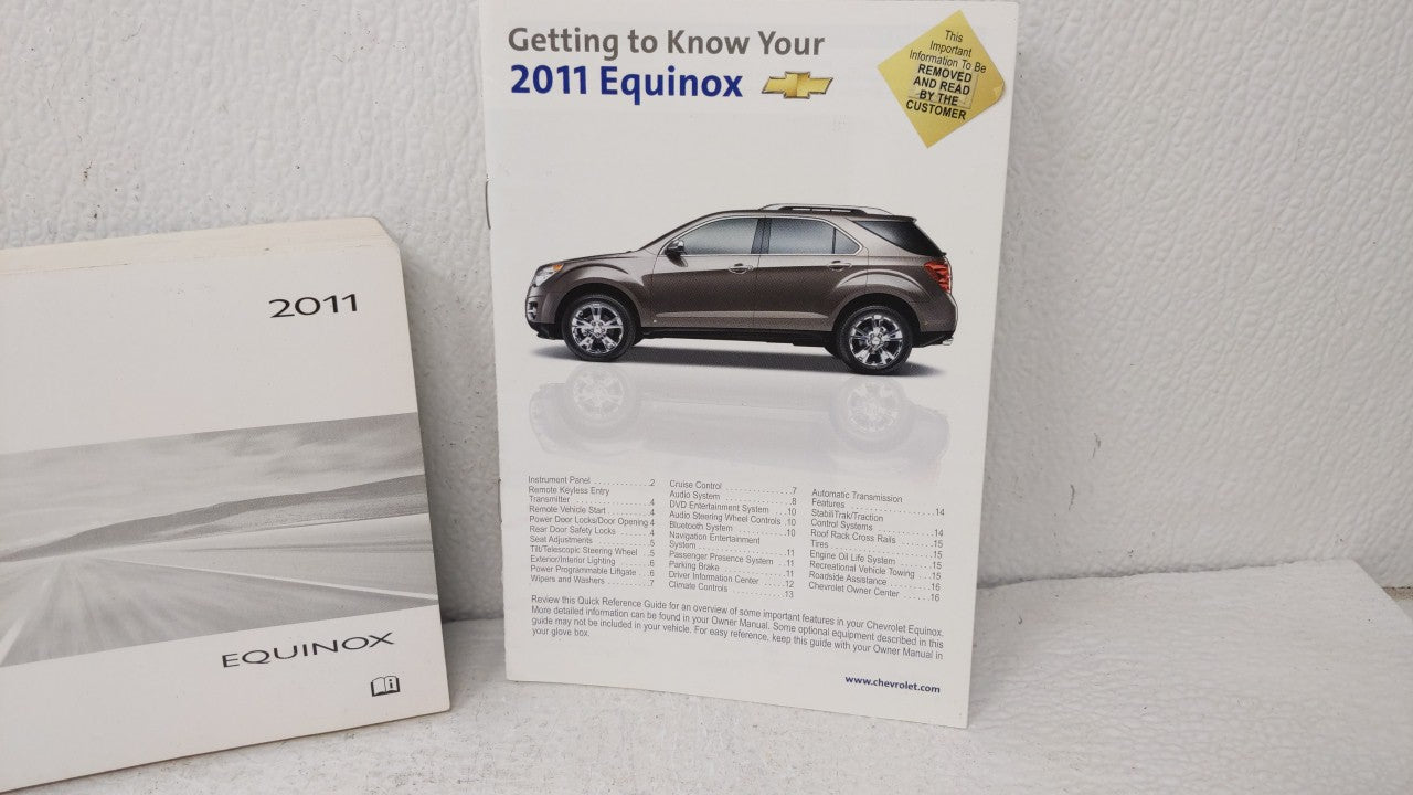 2011 Chevrolet Equinox Owners Manual Book Guide OEM Used Auto Parts - Oemusedautoparts1.com