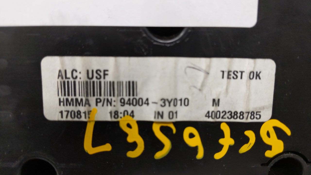 2014-2016 Hyundai Elantra Instrument Cluster Speedometer Gauges P/N:94004-3Y010 Fits 2014 2015 2016 OEM Used Auto Parts - Oemusedautoparts1.com