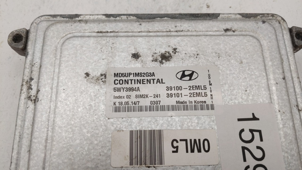 2014-2016 Hyundai Elantra PCM Engine Computer ECU ECM PCU OEM P/N:39133-2EGE0 39102-2EML6 Fits 2014 2015 2016 OEM Used Auto Parts - Oemusedautoparts1.com