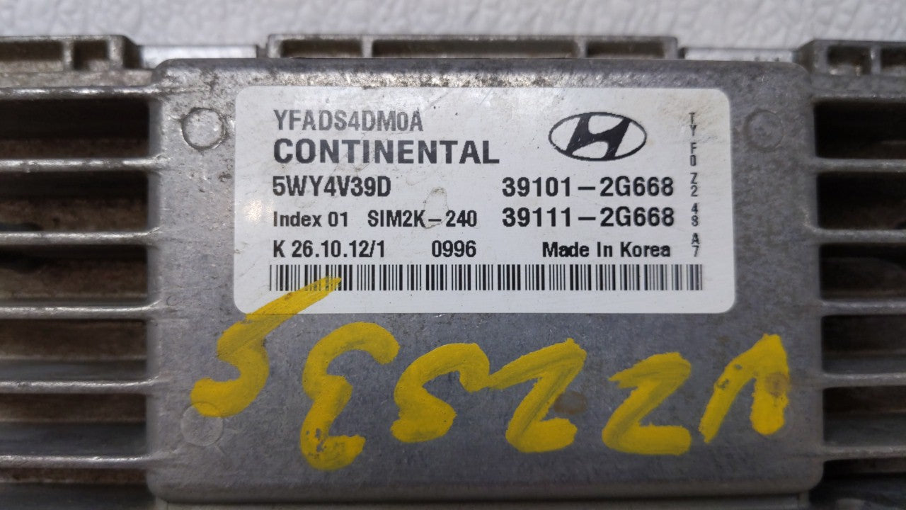 2011-2014 Hyundai Sonata PCM Engine Computer ECU ECM PCU OEM P/N:39101-2G668 39111-2G668 Fits 2011 2012 2013 2014 OEM Used Auto Parts - Oemusedautoparts1.com