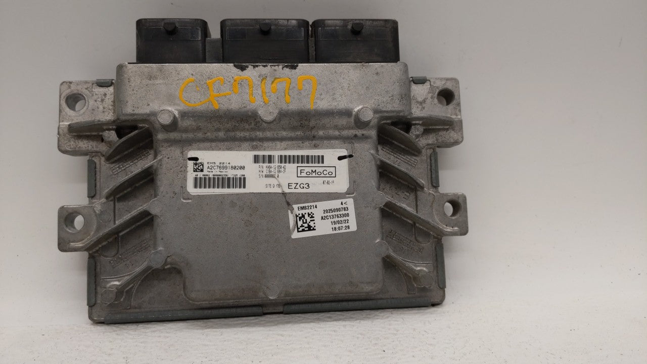 2019 Ford Fiesta PCM Engine Computer ECU ECM PCU OEM P/N:KA6A-12A650-AC KA6A-12A650-AD Fits OEM Used Auto Parts - Oemusedautoparts1.com