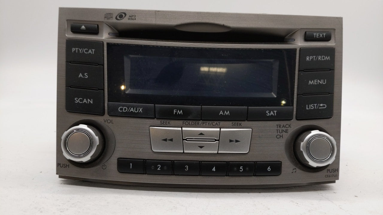 2012-2014 Subaru Legacy Radio AM FM Cd Player Receiver Replacement P/N:86201AJ61A Fits 2012 2013 2014 OEM Used Auto Parts - Oemusedautoparts1.com