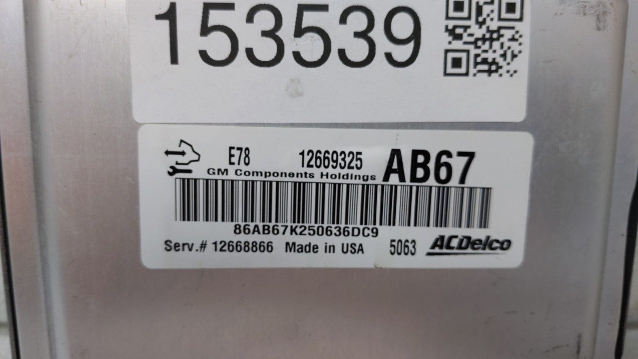 2012-2016 Chevrolet Cruze PCM Engine Computer ECU ECM PCU OEM P/N:12655586 12669749 Fits 2011 2012 2013 2014 2015 2016 OEM Used Auto Parts - Oemusedautoparts1.com