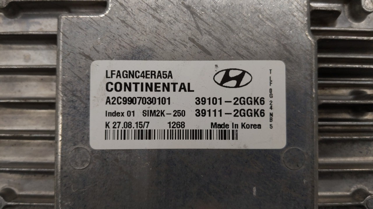 2015-2017 Hyundai Sonata PCM Engine Computer ECU ECM PCU OEM P/N:39101-2GGK5 39101-2GGK6 Fits 2015 2016 2017 OEM Used Auto Parts - Oemusedautoparts1.com