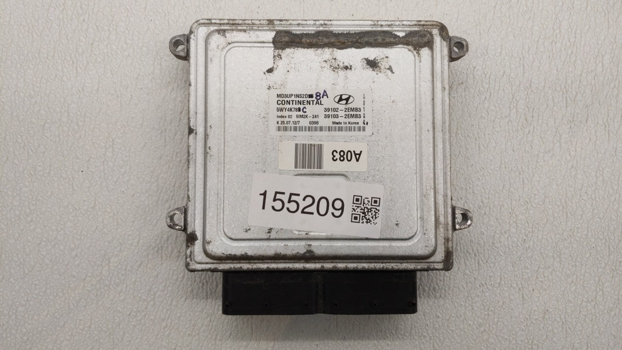 2011-2013 Hyundai Elantra PCM Engine Computer ECU ECM PCU OEM P/N:39102-2EMP2 39102-2EMP3 Fits 2011 2012 2013 OEM Used Auto Parts - Oemusedautoparts1.com