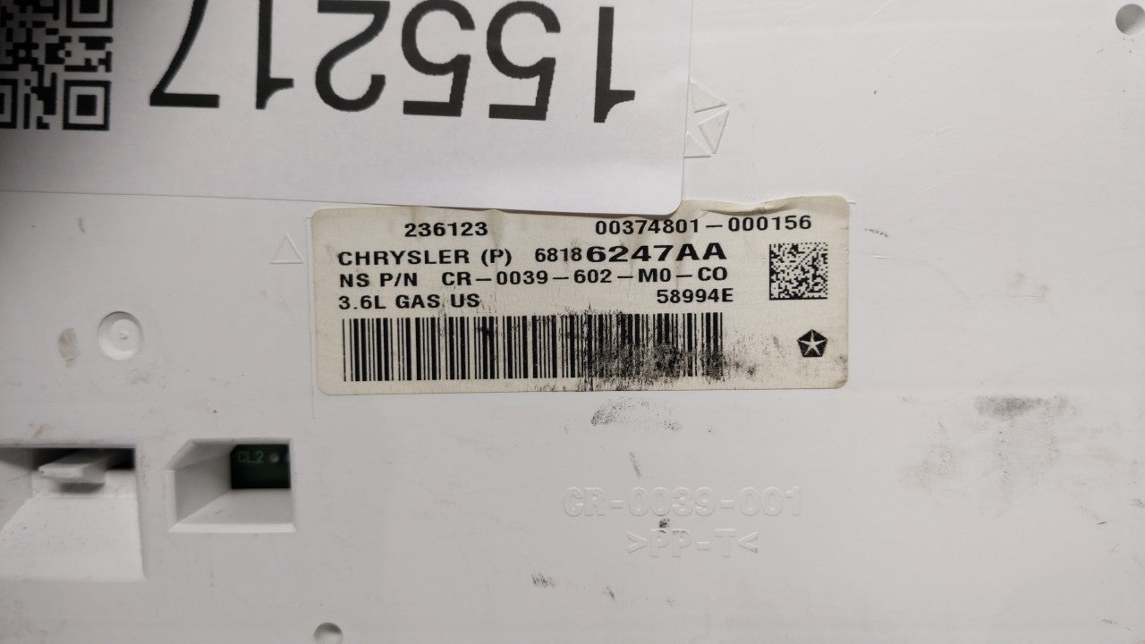 2013 Jeep Grand Cherokee Instrument Cluster Speedometer Gauges P/N:68186247AA Fits OEM Used Auto Parts - Oemusedautoparts1.com