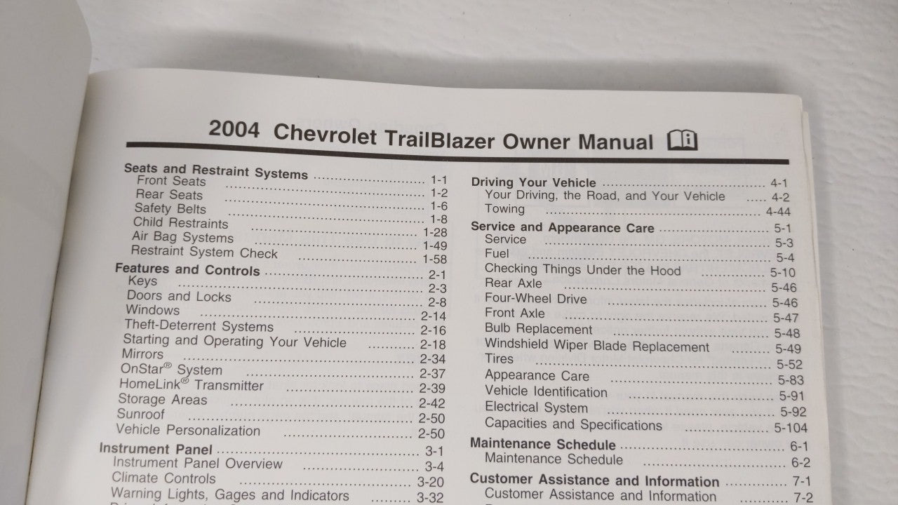 2004 Chevrolet Trailblazer Ext Owners Manual Book Guide OEM Used Auto Parts - Oemusedautoparts1.com