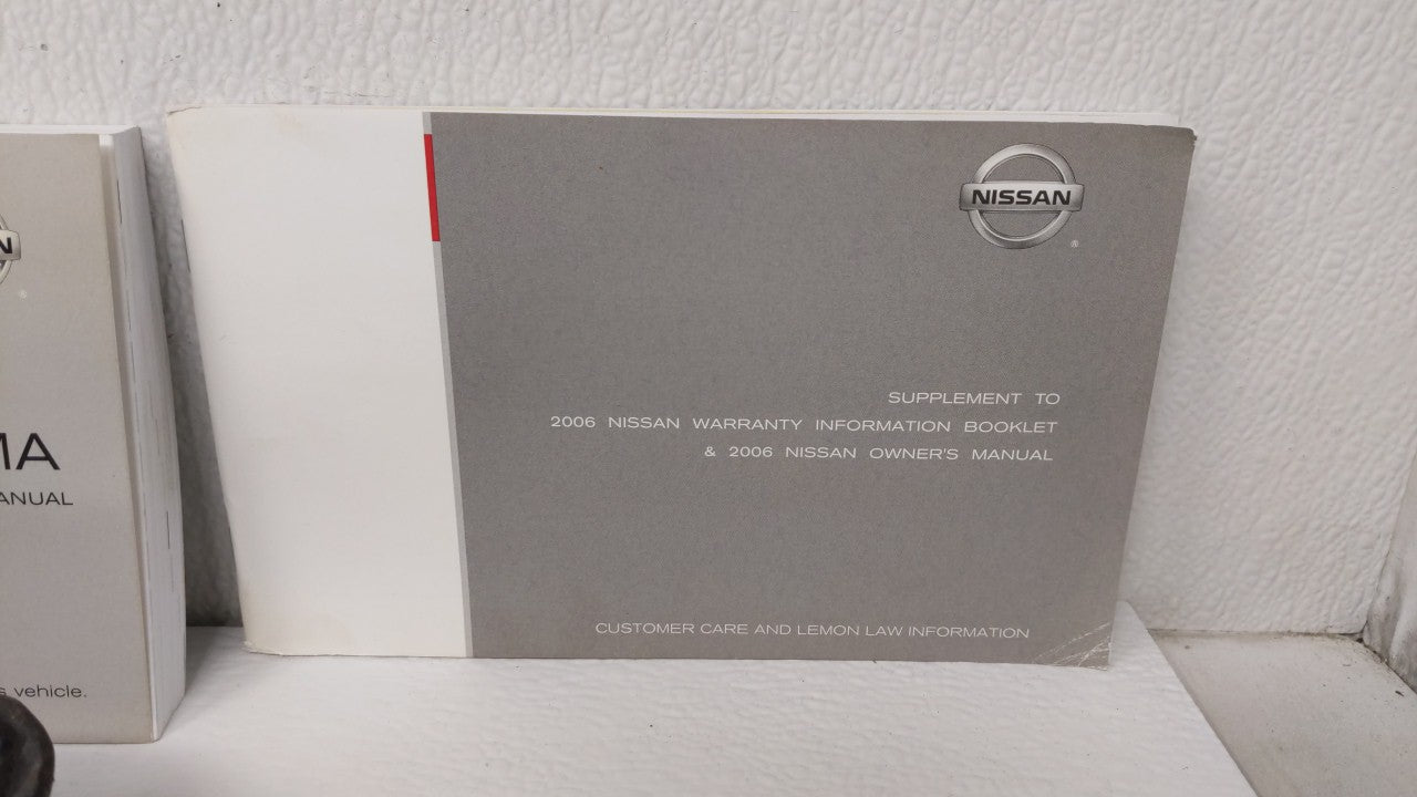 2006 Nissan Altima Owners Manual Book Guide OEM Used Auto Parts - Oemusedautoparts1.com