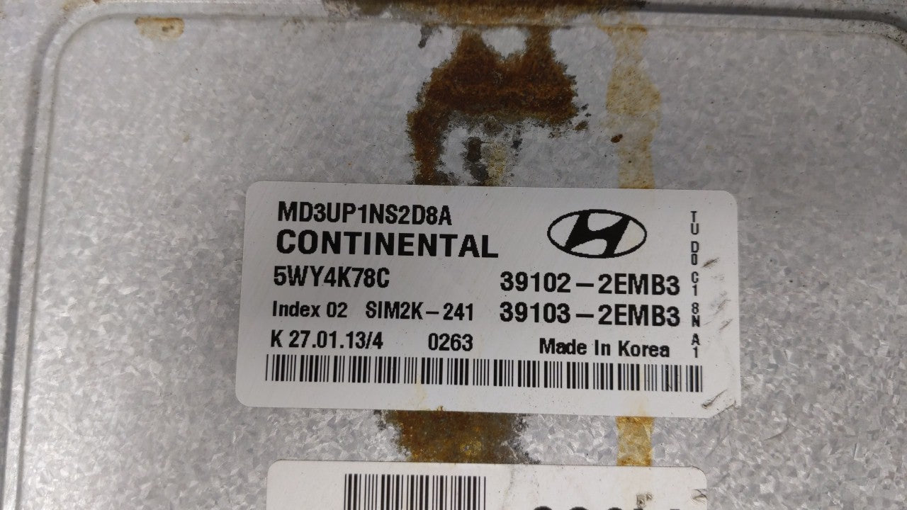 2011-2013 Hyundai Elantra PCM Engine Computer ECU ECM PCU OEM P/N:39102-2EMP2 39102-2EMP3 Fits 2011 2012 2013 OEM Used Auto Parts - Oemusedautoparts1.com