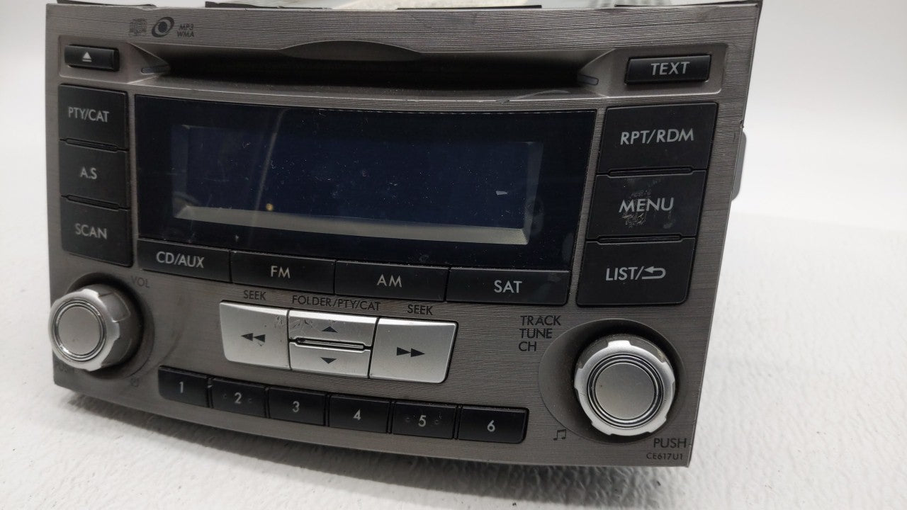 2012-2014 Subaru Legacy Radio AM FM Cd Player Receiver Replacement P/N:86201AJ61A Fits 2012 2013 2014 OEM Used Auto Parts - Oemusedautoparts1.com