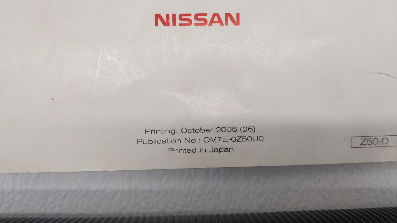 2007 Nissan Murano Owners Manual Book Guide OEM Used Auto Parts - Oemusedautoparts1.com